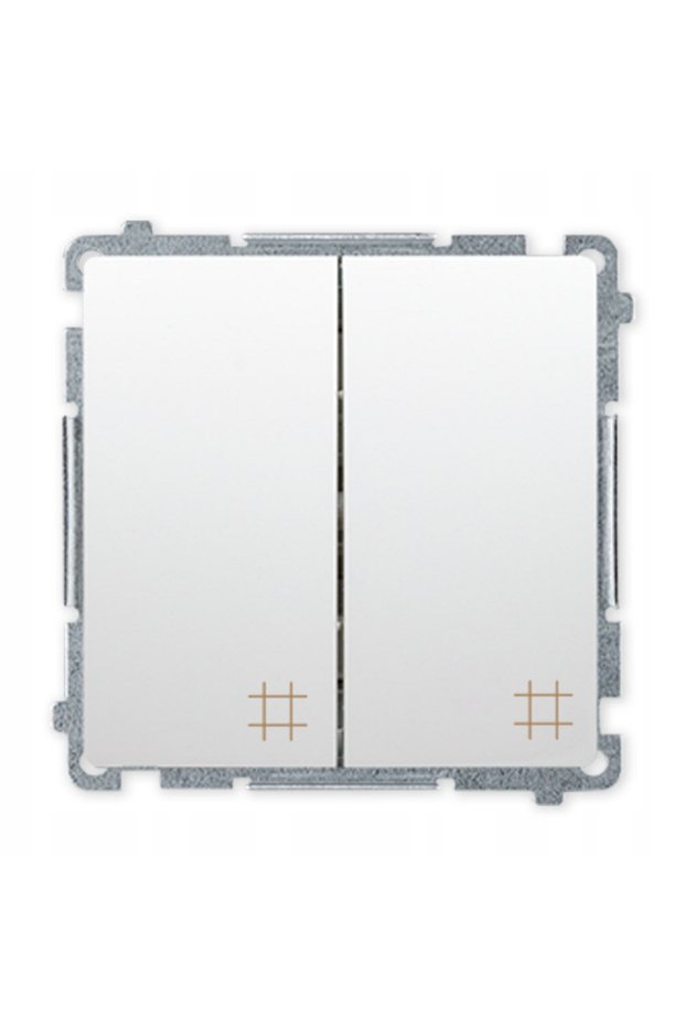 Conector dublu în cruce SIMON BASIC Alb