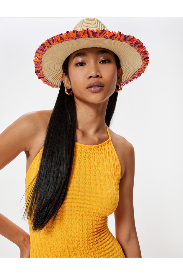 Fedor Trilby Straw Hat with Knitted Detail - X Sibil Çetinkaya