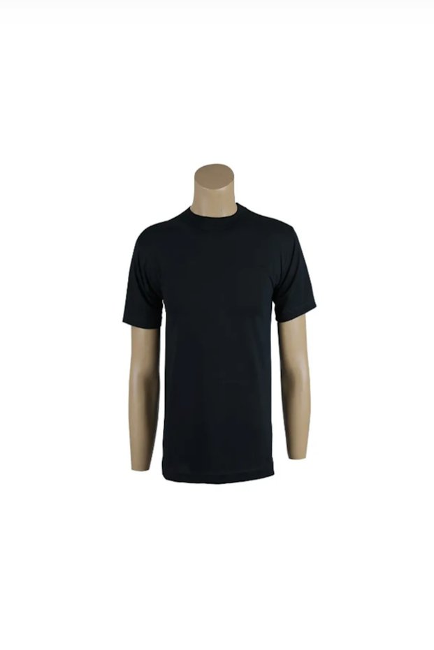 Black Combed Cotton Men's 0-Collar 1005-2 (6 Pieces)