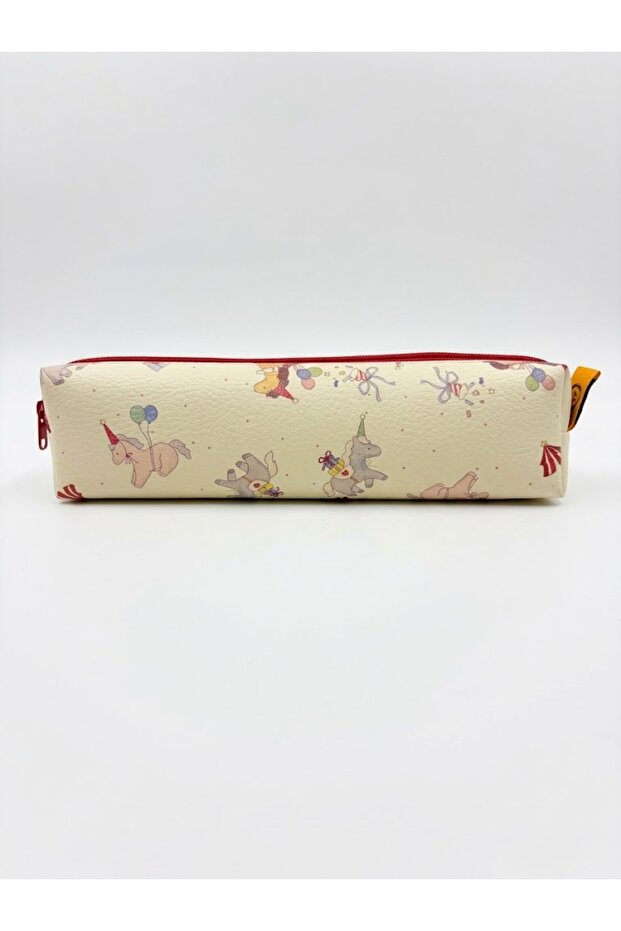 Circus Design Zippered Pen Holder - Single Compartment Pen Holder Pencil Case