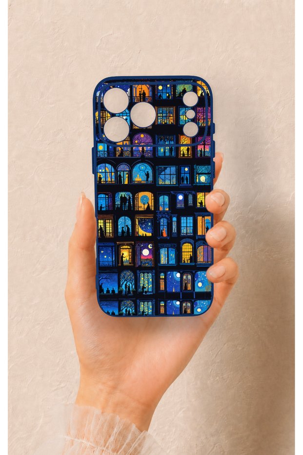 iPhone 17 Pro Max Compatible Night City Stories Patterned Silicone Case