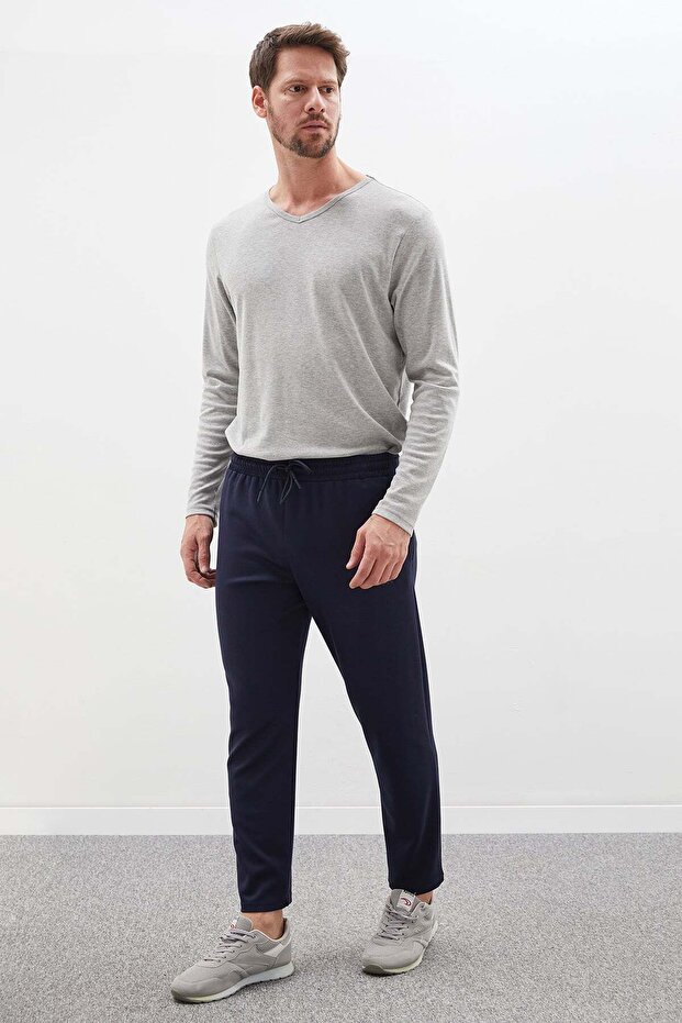 Printed Modal Sweatpants with Elastic Waistband