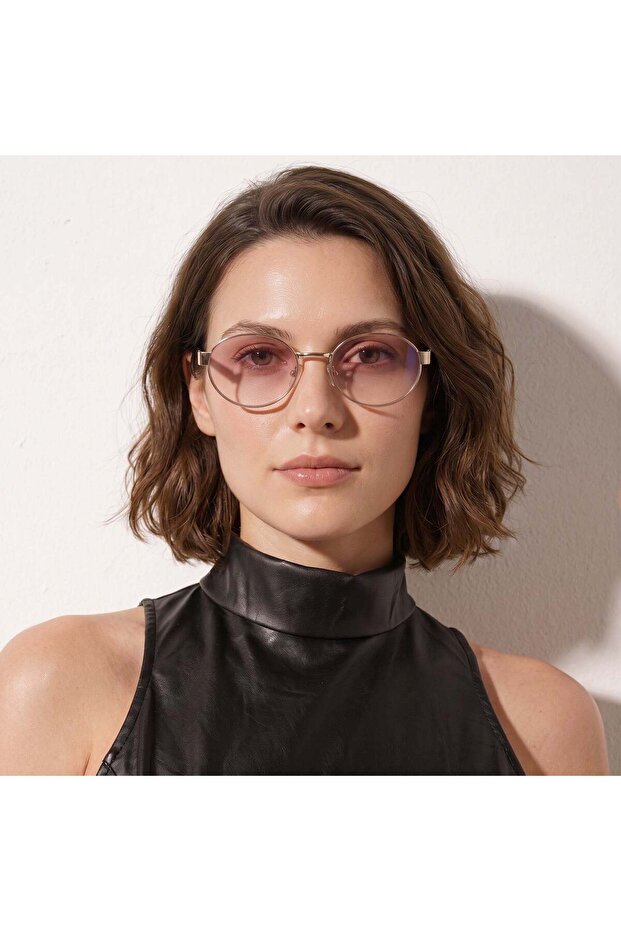 J501 C2 Pink Gradient Organic Glass Sunglasses