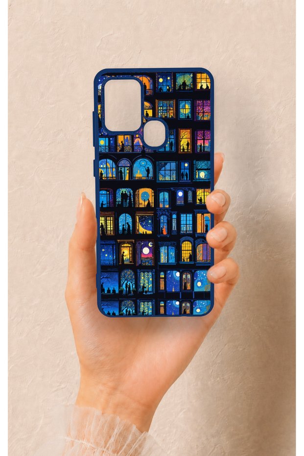 Samsung A21S Compatible Night City Stories Patterned Silicone Case