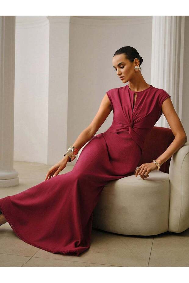 Rochie maxi, vișiniu