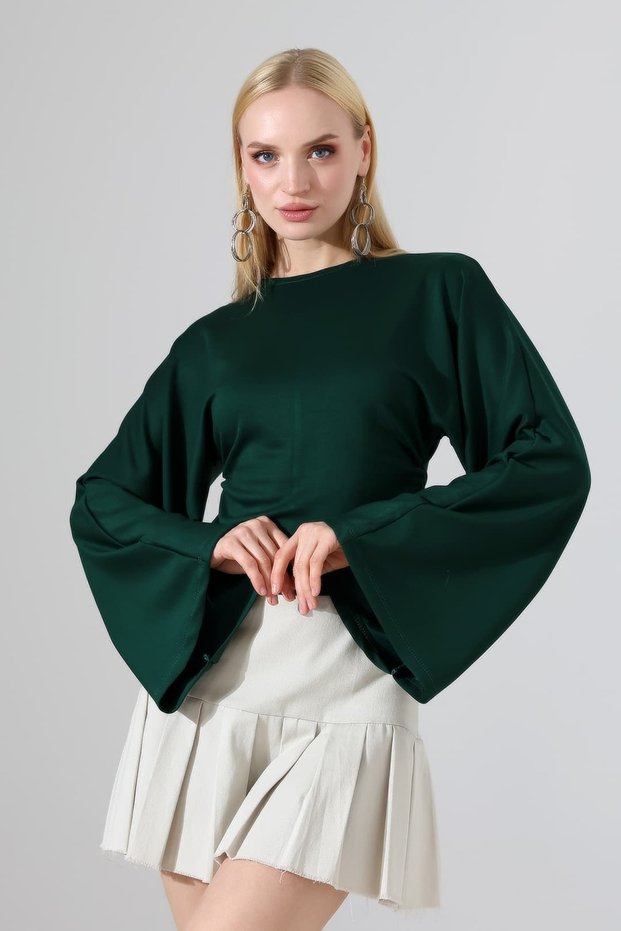 Women's Modal Crew Neck Long Sleeve Blouse
