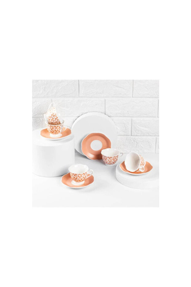 Tantitoni 6-Piece Pink Wind New Bone Coffee Cup Set
