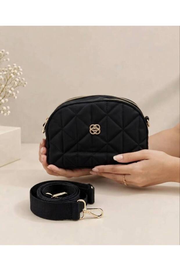 Fluffy Quilted Shoulder Bag with Adjustable Strap