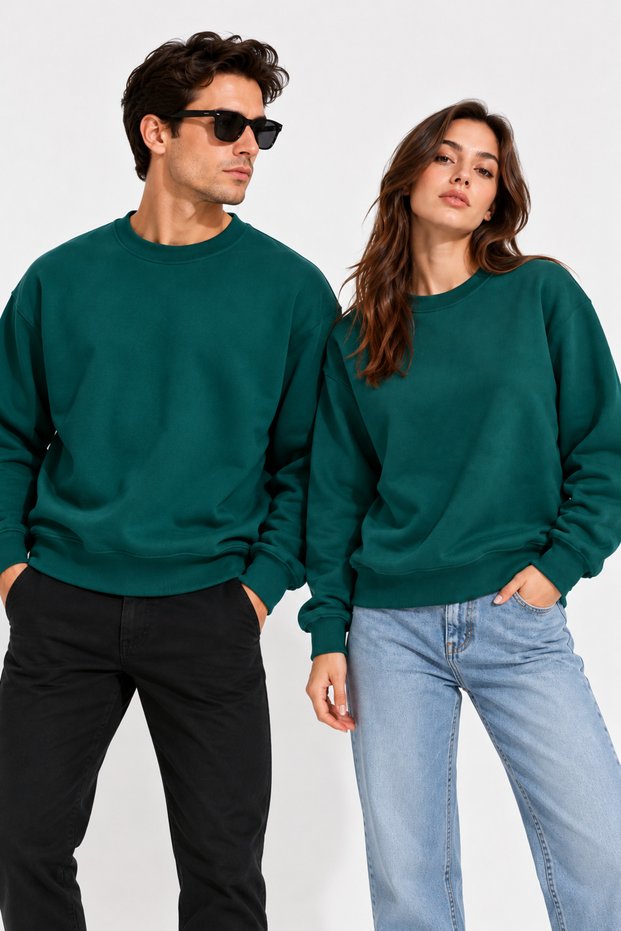 Unisex Women's Men's Sweatshirt Basic Crew Neck Long Sleeve Relaxed Fit