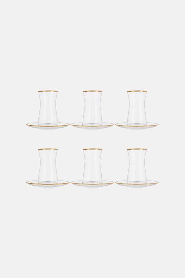 12 Pieces Tea Glass Set, Transparent