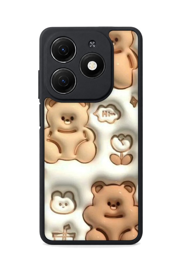Spark 20 Compatible Printed, Matte Black, Soft Silicone, Protective, Shock Absorbing Cover, Case
