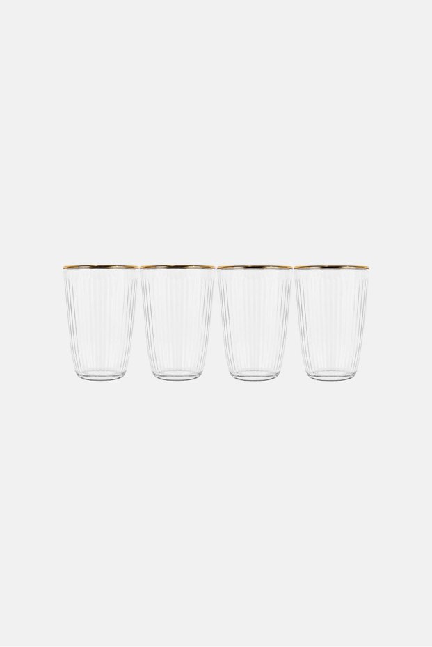 4 Pieces Tumbler Glass Set 13,35 Oz, Transparent