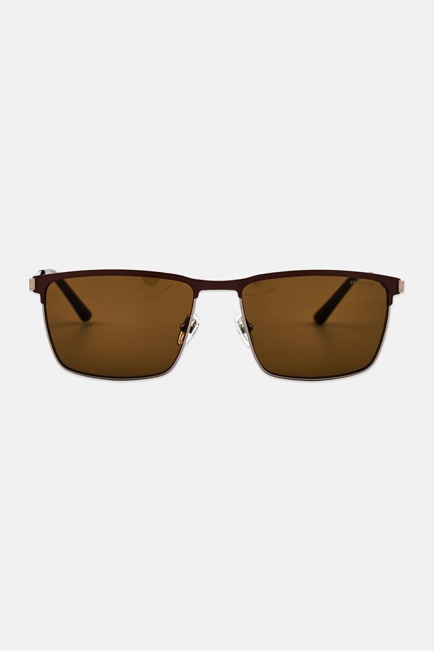 Men CR 80076 C2 Rectangular Sunglasses, Brown
