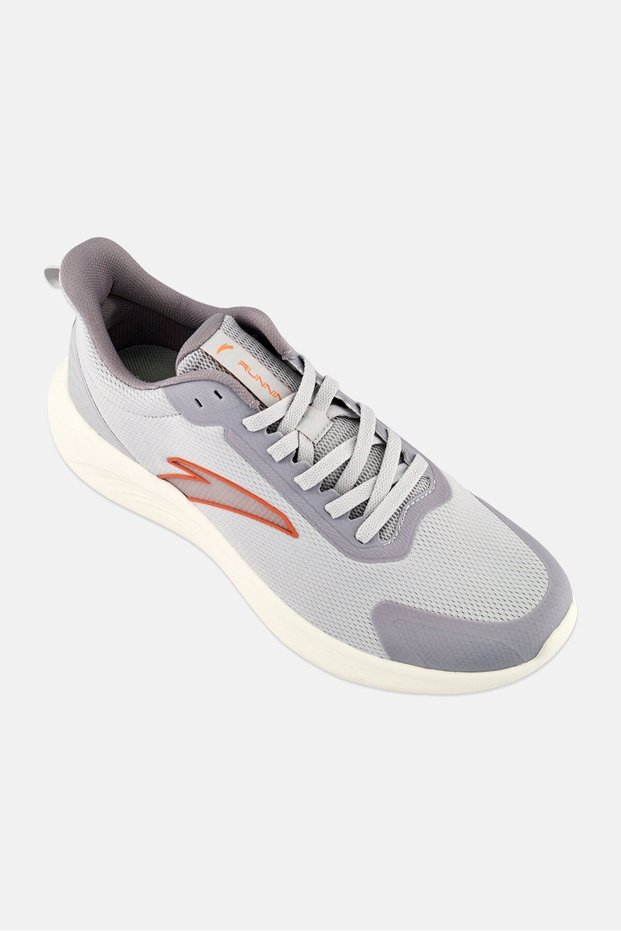 Men Lace Up Running Shoes, Light Grey