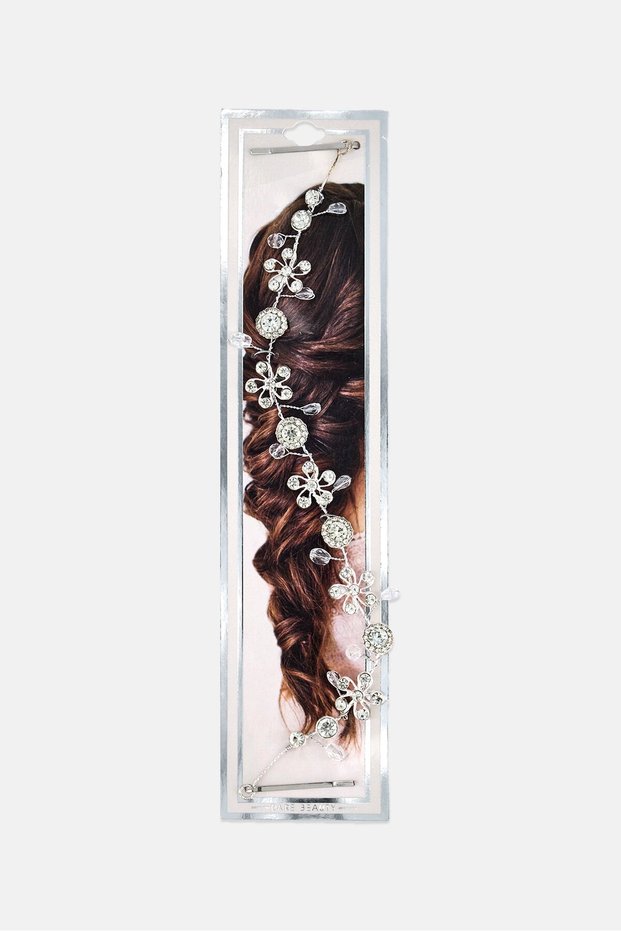 Women Pearl Band Hair Clips, White