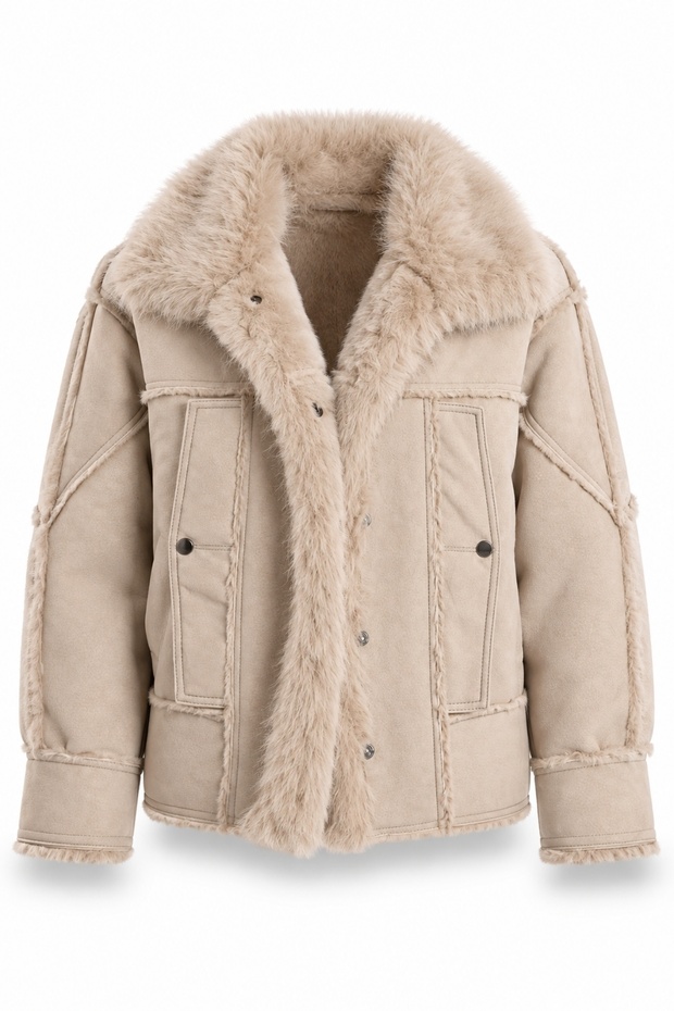 Stone Fur Suede Coat 99867