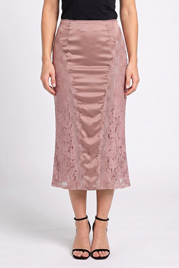 Women Plus Size Textured Casual Maxi Skirts, Dark Rose