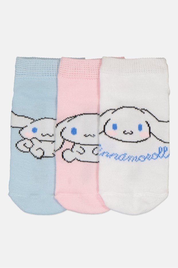 Kids Girl 3 Pairs Graphic Print Socks, Multicolor