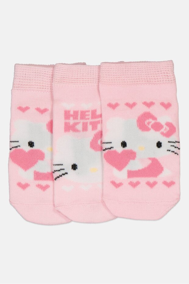 Toddlers Girl 3 Pairs Graphic Print Socks, Pink