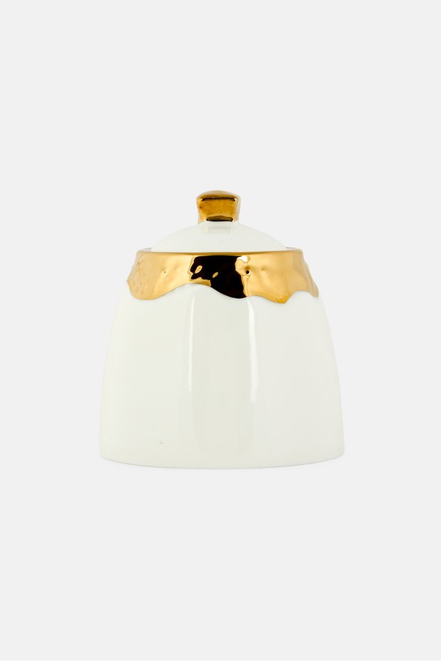 Porcelain Sugar Bowl With Lid, White