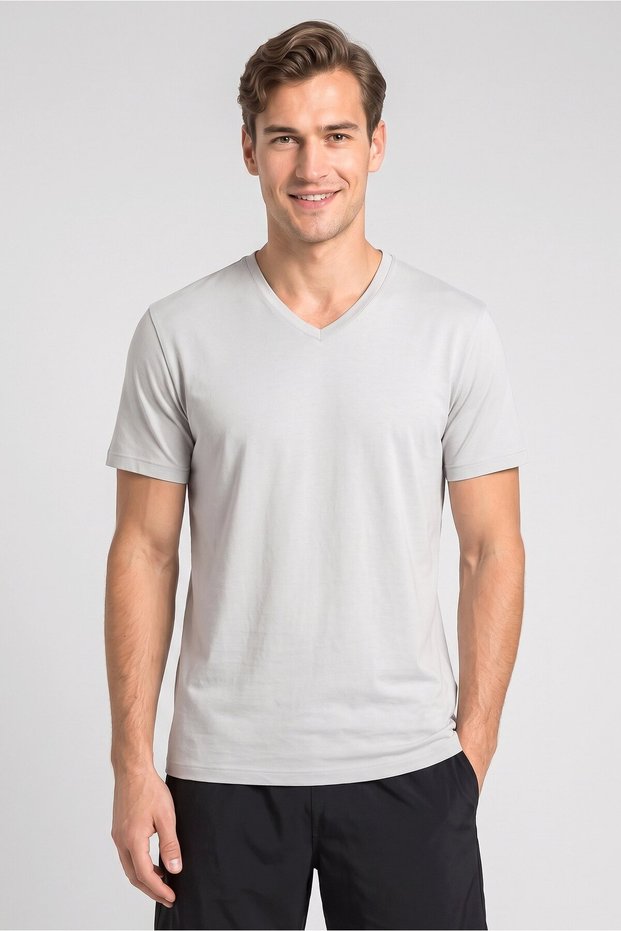 Men Sportswear Fit Short Sleeve Outdoor T-Shirt, Grey