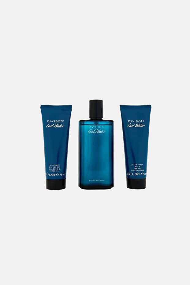 3 Pcs Cool Water EDT 125ml And Shower Gel With Shave Balm 75ml Gift Set