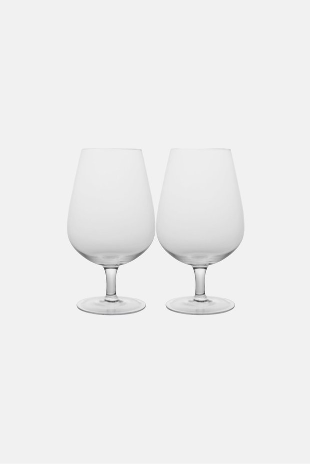 2 Pieces Stemmed Beer Glasses 568 ml, Transparent