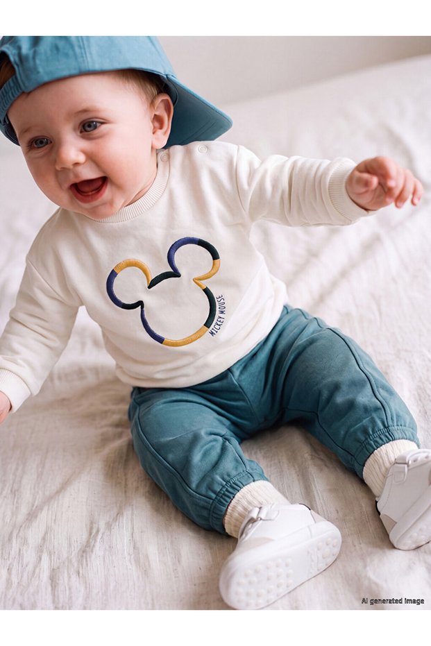 Quality Pieces from Çelebi Store: Mickey Mouse Embroidered Baby Boy Suit