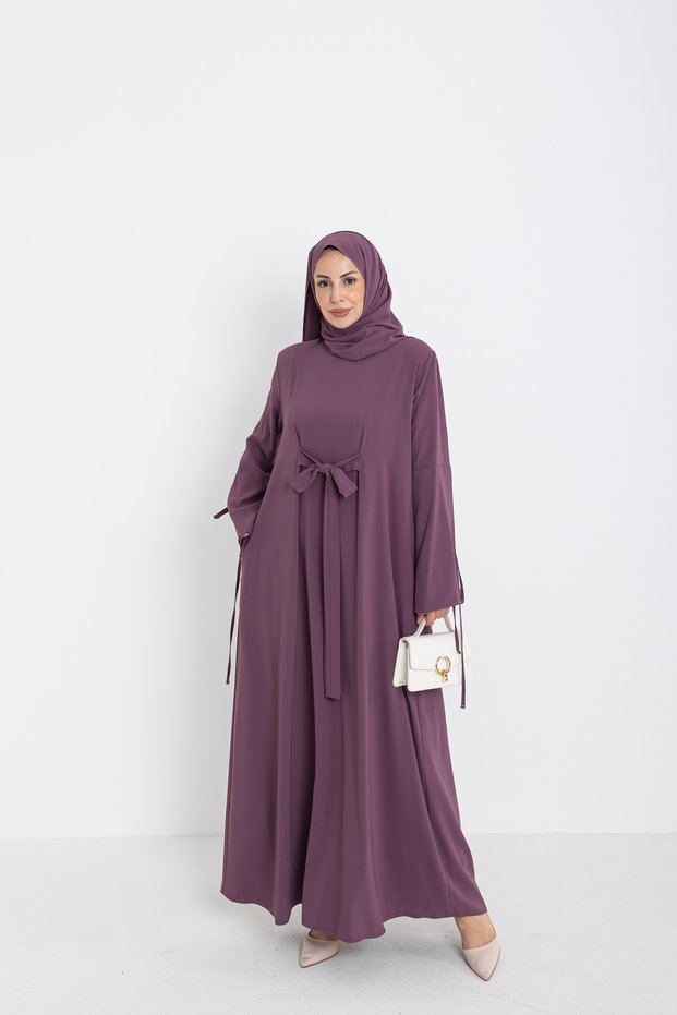 Kevser Belted Dubai Dress Dried Rose 9091