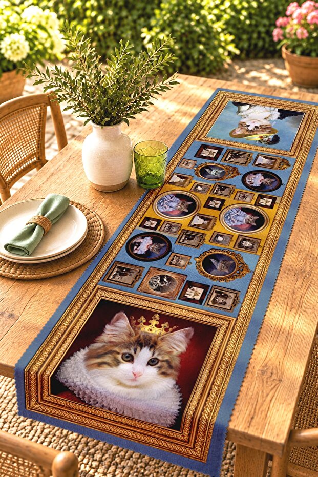 Asil Cats Patterned Runner / Tablecloth / Placemat