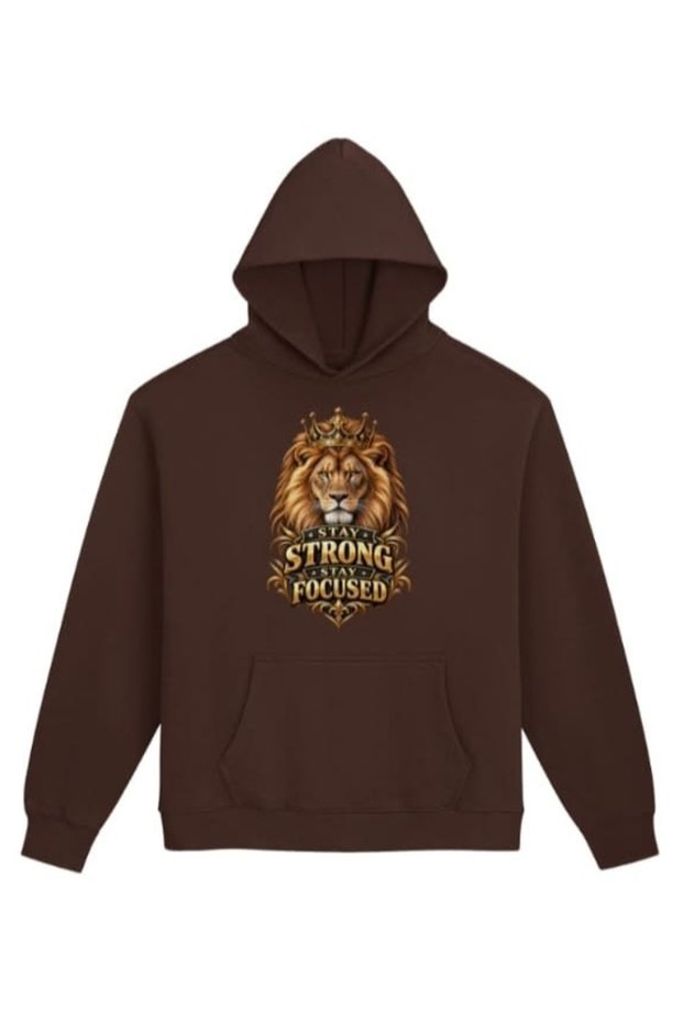 Stay Strong Design Printed Cotton 3 Thread Threaded Oversize Sweatshirt