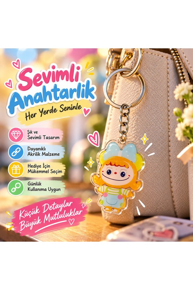 Cute Character Figure Keychain Children's Bag Keychain Decorative Accessory