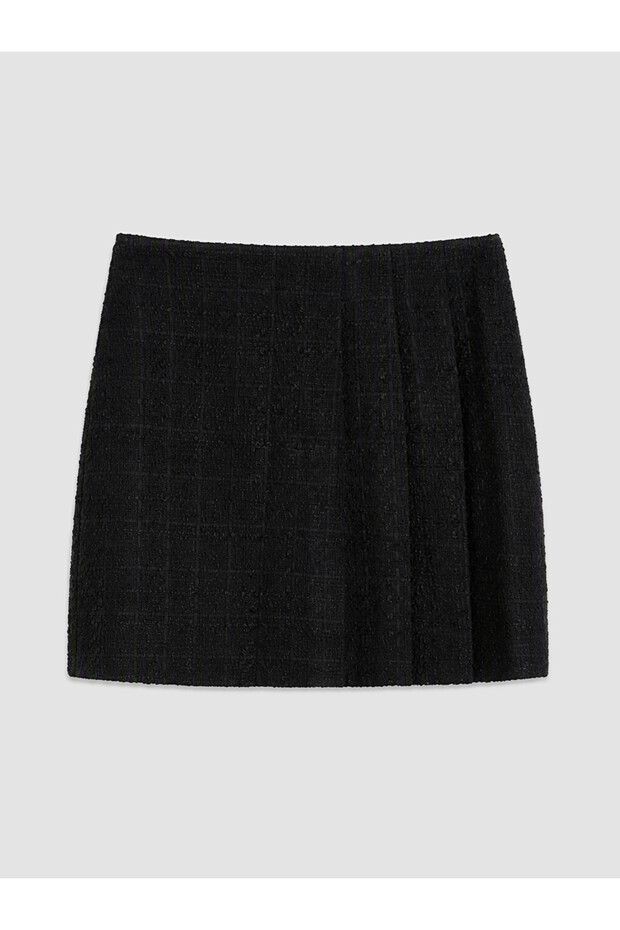 Pleated Tweed Mini Skirt for Style Enthusiasts from Uzg Store