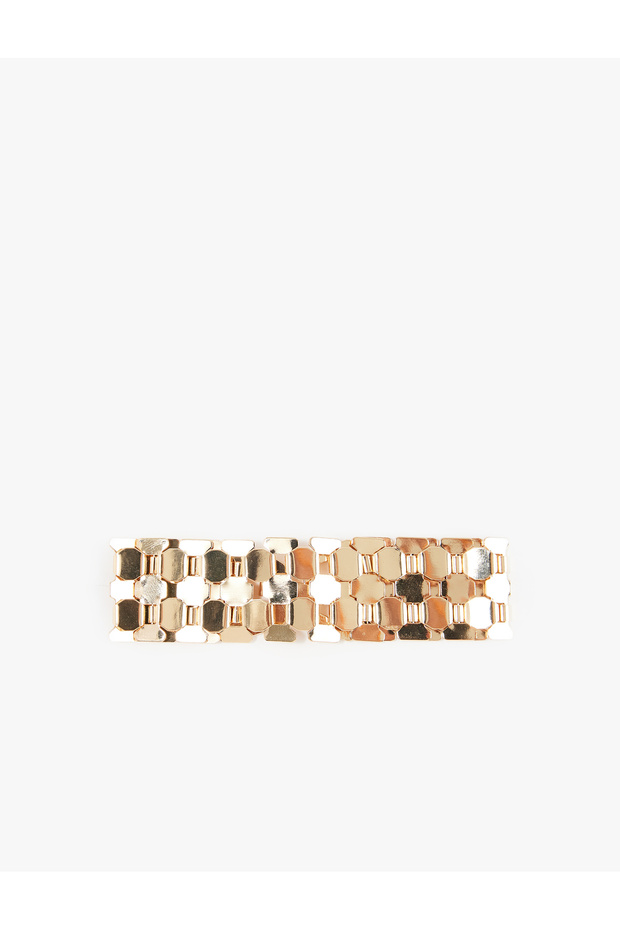 Geometric Detailed Steel Chain Bracelet