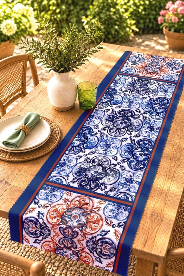Ikat Patterned Runner / Tablecloth / Placemat