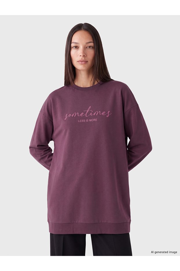 Printed Women's Sweatshirt Tunic for Style Enthusiasts from Uzg Store