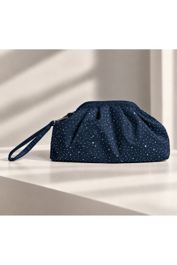 Women's Suede Stone-Embellished Hand and Shoulder Bag