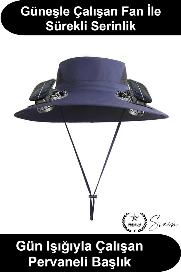 Solar Powered Fan Fishing Hat with Solar Panel and Fan Wide Brim Camping Hiking Garden Summer Ventilated Mesh Adjustable Chin Strap Outdoor Cooling Safari Boat Travel