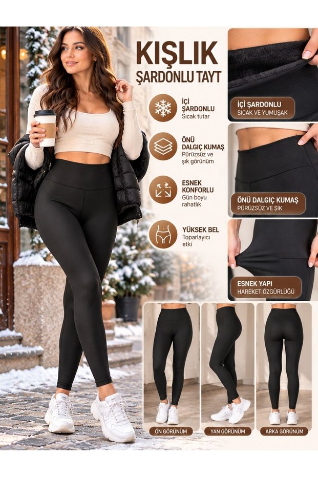 Winter Thermal Recovery Women's Leggings with Inner Lining and Diving Fabric