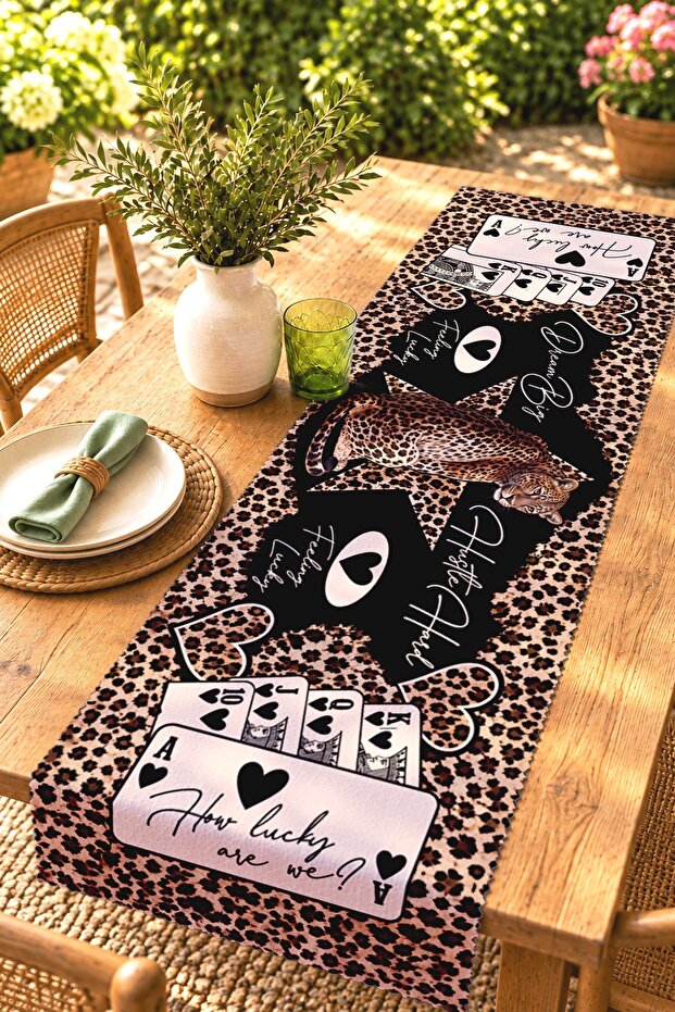 Modern Leopard Figure Patterned Runner / Tablecloth / Placemat