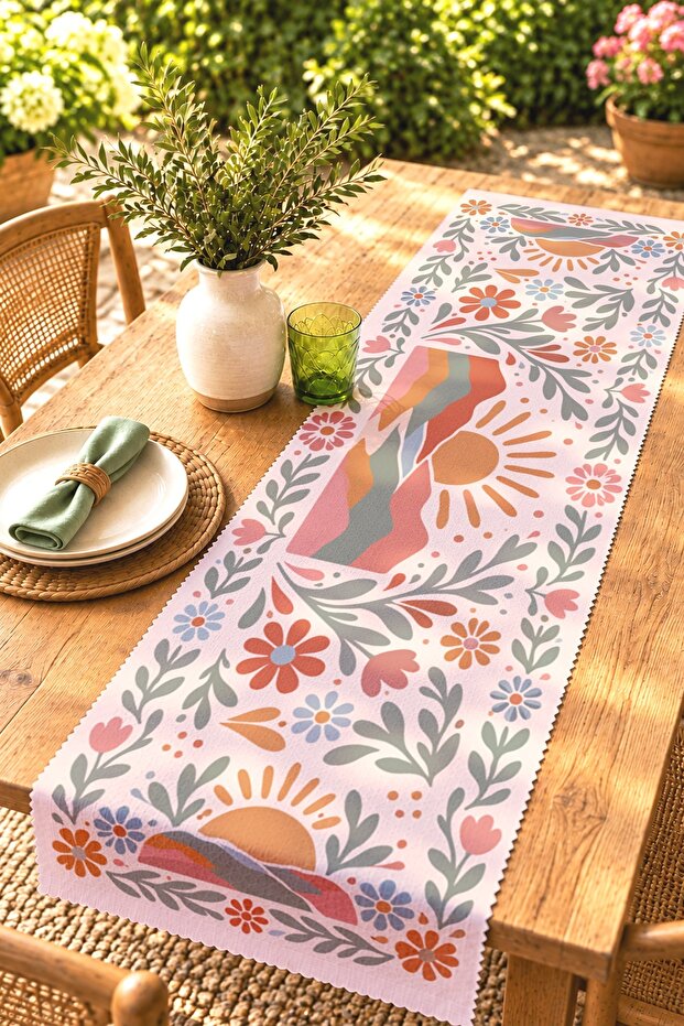 Abstract Sunset Patterned Runner / Tablecloth / Placemat