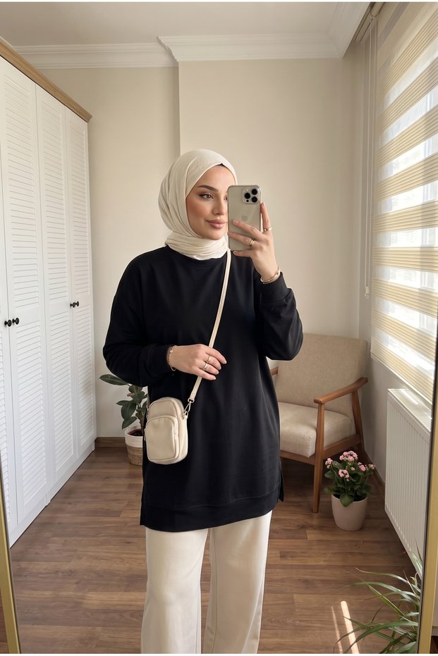 Women's Off-Shoulder Slit Detailed Loose Tunic