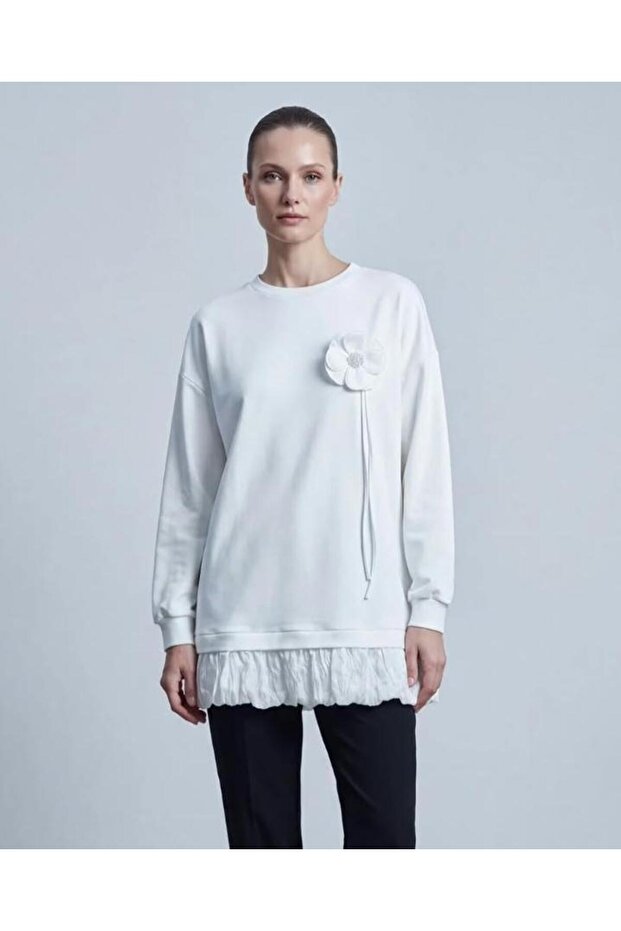 Çıkabilir Broşlu Tunik Sweat