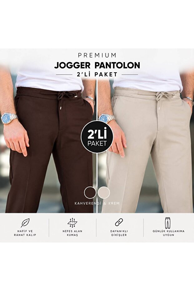 Comfortable Stylish Easy-Iron Slim Fit Fabric Jogger Pants