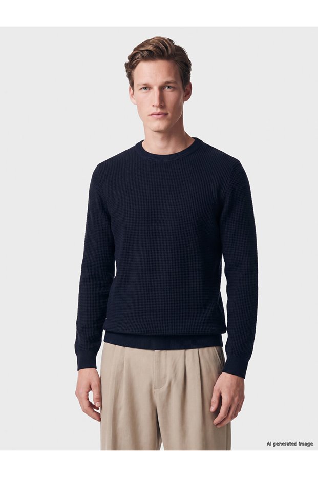 Rmz Gi̇yi̇m Farkiyla Zero Roba Collar Men's Knitwear Sweater