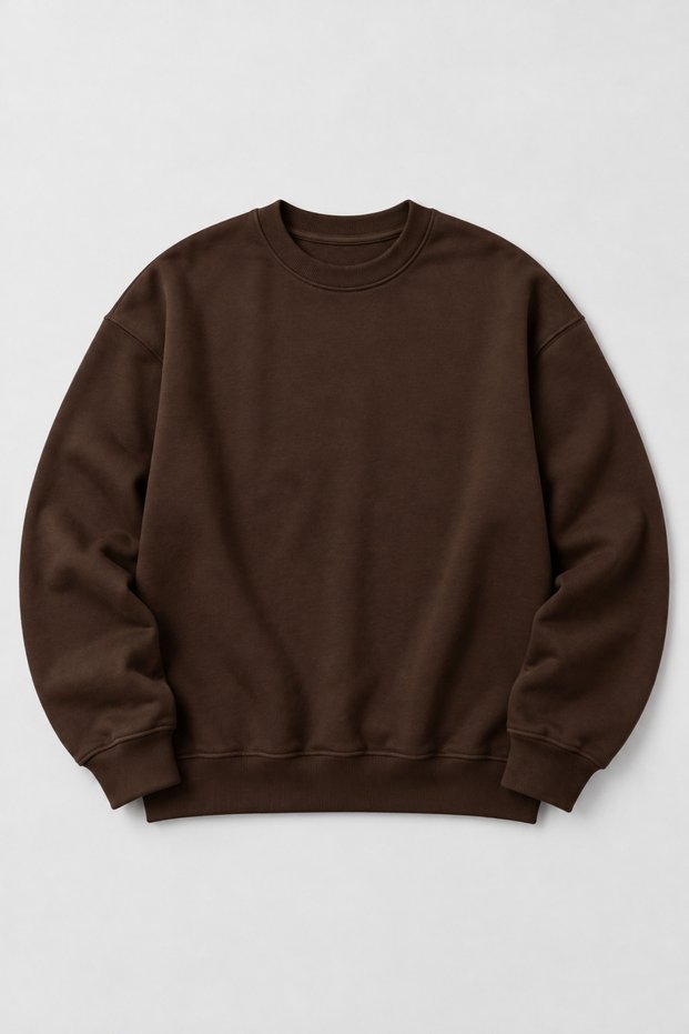 Unisex Cotton Thick Oversize Brown Sweatshirt