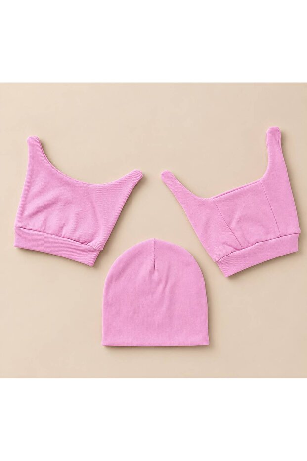 3 Pieces Baby Beanie Double Layer Combed Cotton 100% Cotton (0-3) Months