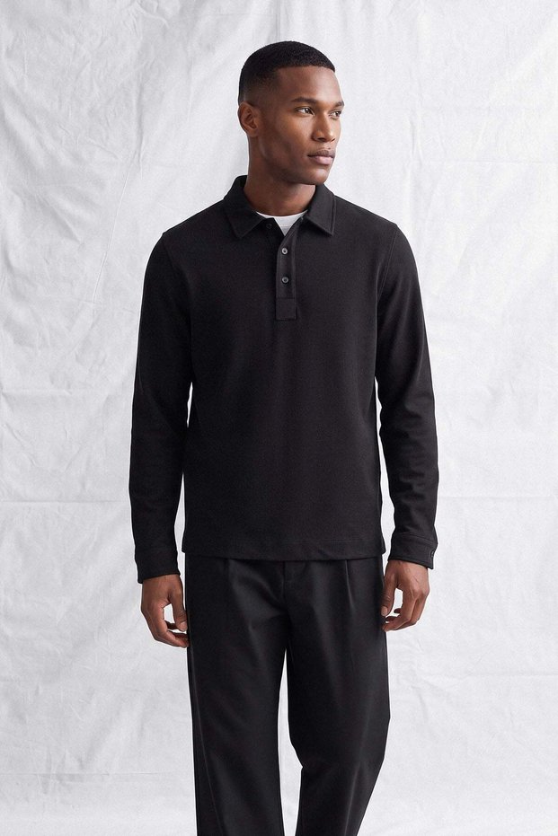 Men's Polo Collar Thessaloniki Fabric Etford T-Shirt Black