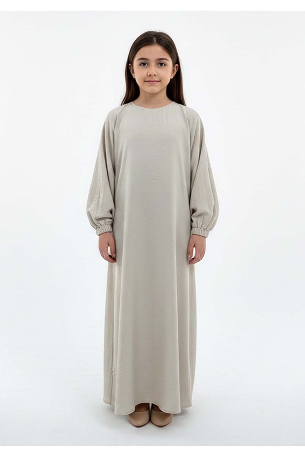 Kids Harir Maqsood Prayer Abaya I Beige