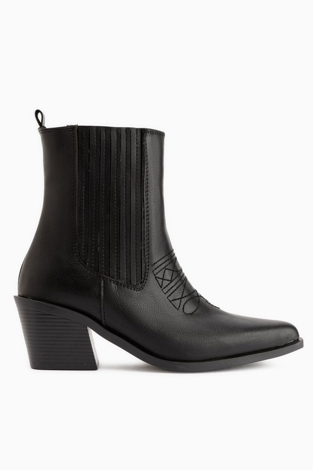 Elvia Black Elastic Women's Boots